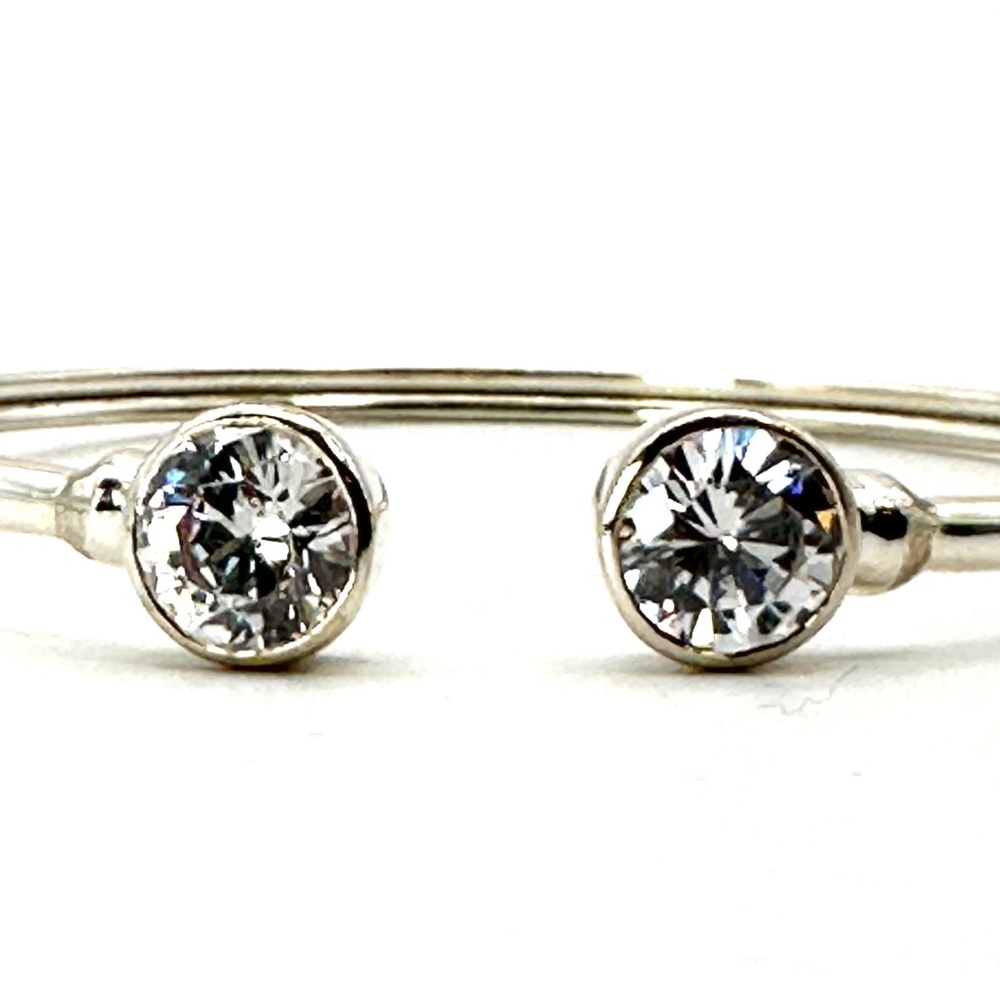 Silpada B2400 Punctuation Sterling Silver & CZ Flexible Cuff Bracelet - Picture 3 of 6